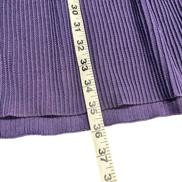 Peruvian Connection Purple Ribbed Knit Geometric Sleeveless Dress Size Medium - Picture 10 of 12